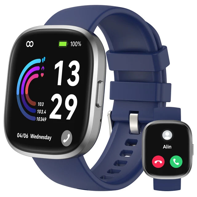 Anyloop W7 Stylish Smartwatch with Health Tracking and Voice Assistant