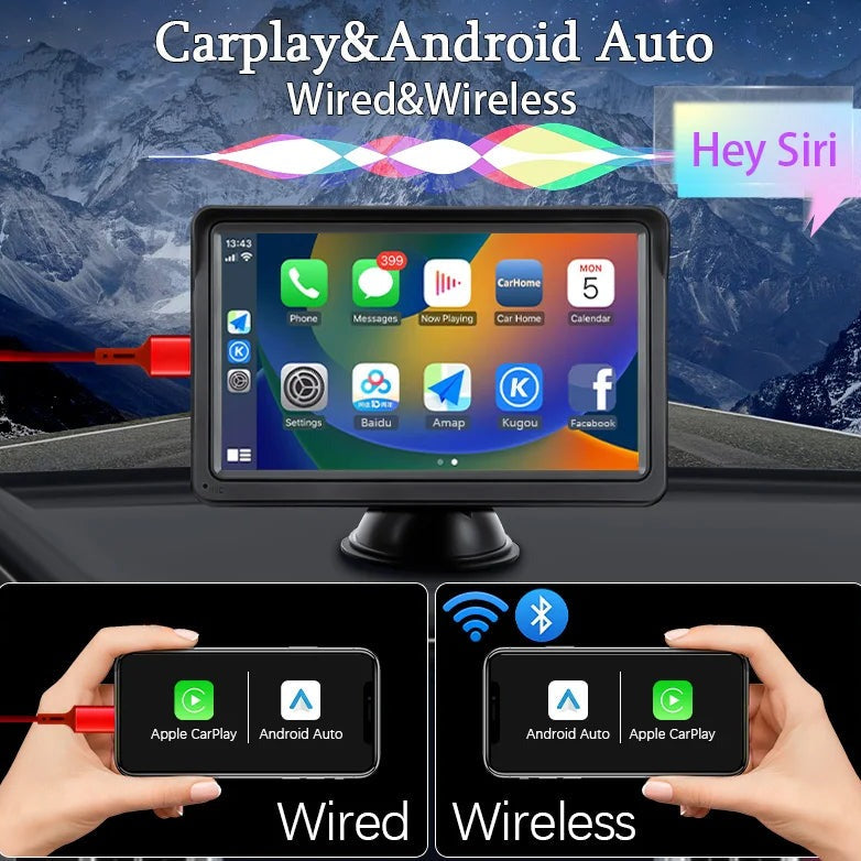 7-Inch IPS Display Android Car Screen With Camera