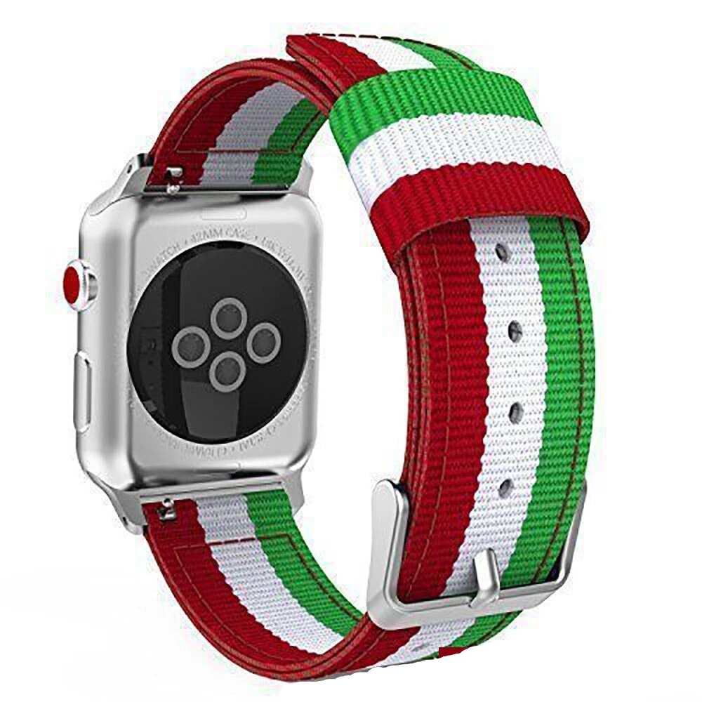 Woven Stripe Nylon Watchband for Apple Watch Series 5 4 3 2