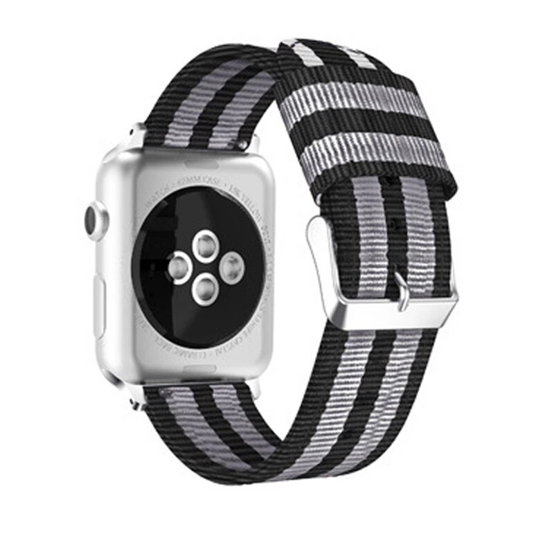 Woven Stripe Nylon Watchband for Apple Watch Series 5 4 3 2
