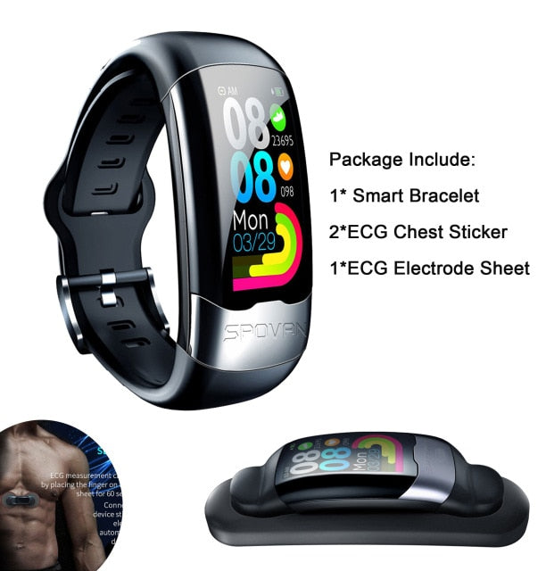 ECG PPG Smart Bracelet HRV Heart Rate Blood Pressure Monitor Smart Band Men IP67 Waterproof SportBands