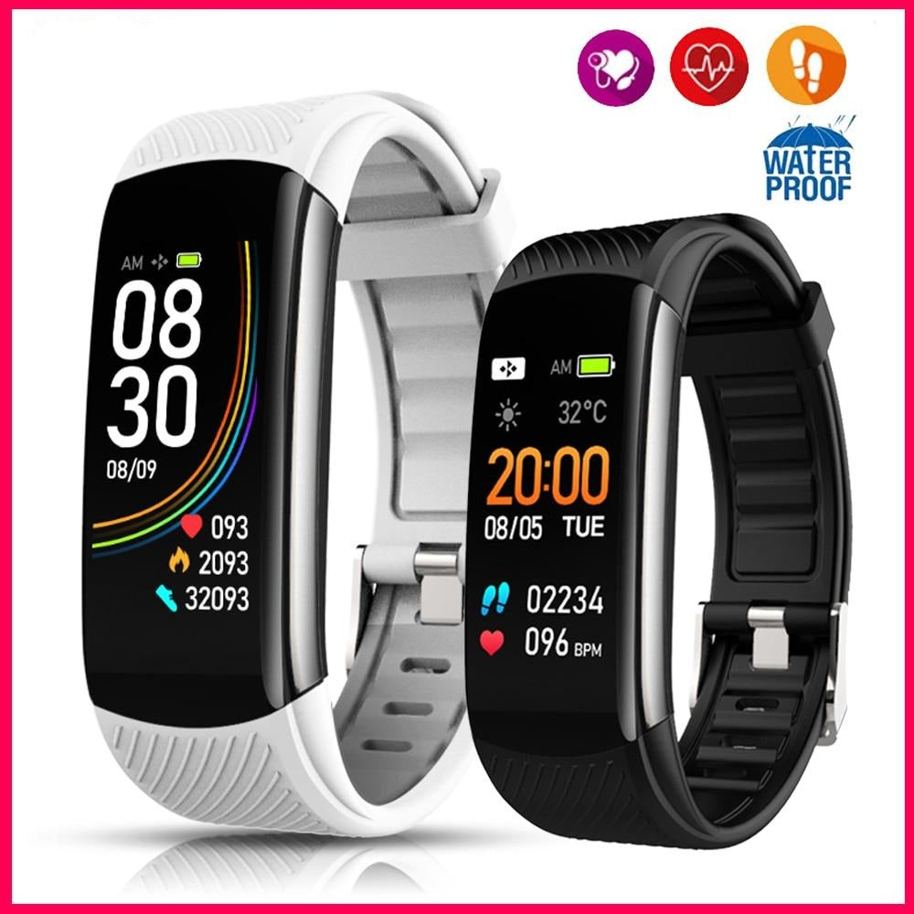 Smart Waterproof Heart Rate Blood Pressure Fitness Tracker Bracelet Watch for iPhone and Android